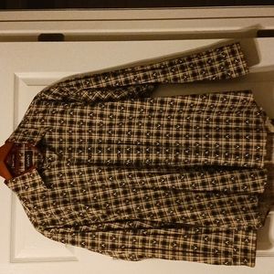 COPY - Gant burgundy/green plaid long sleeve shirt.